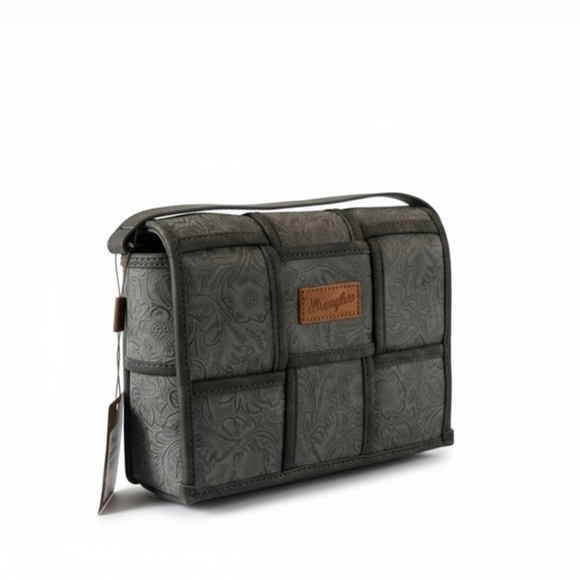 Wrangler Gray Floral Patterned Crossbody Bag NWT - Picture 4 of 7